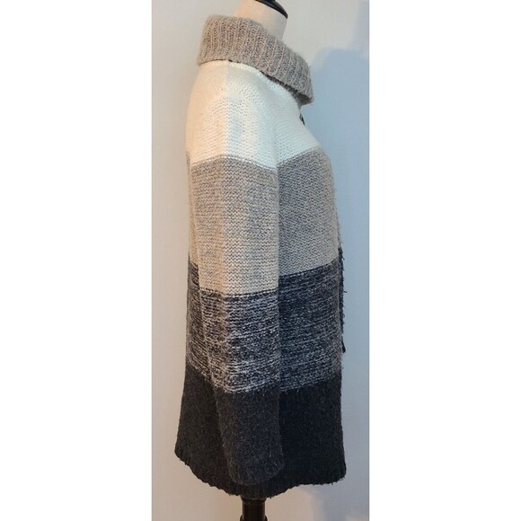 Betty Betty Firenze Italian Wool Blend Color Block Long Cardigan Sweater Sz S - Picture 3 of 13